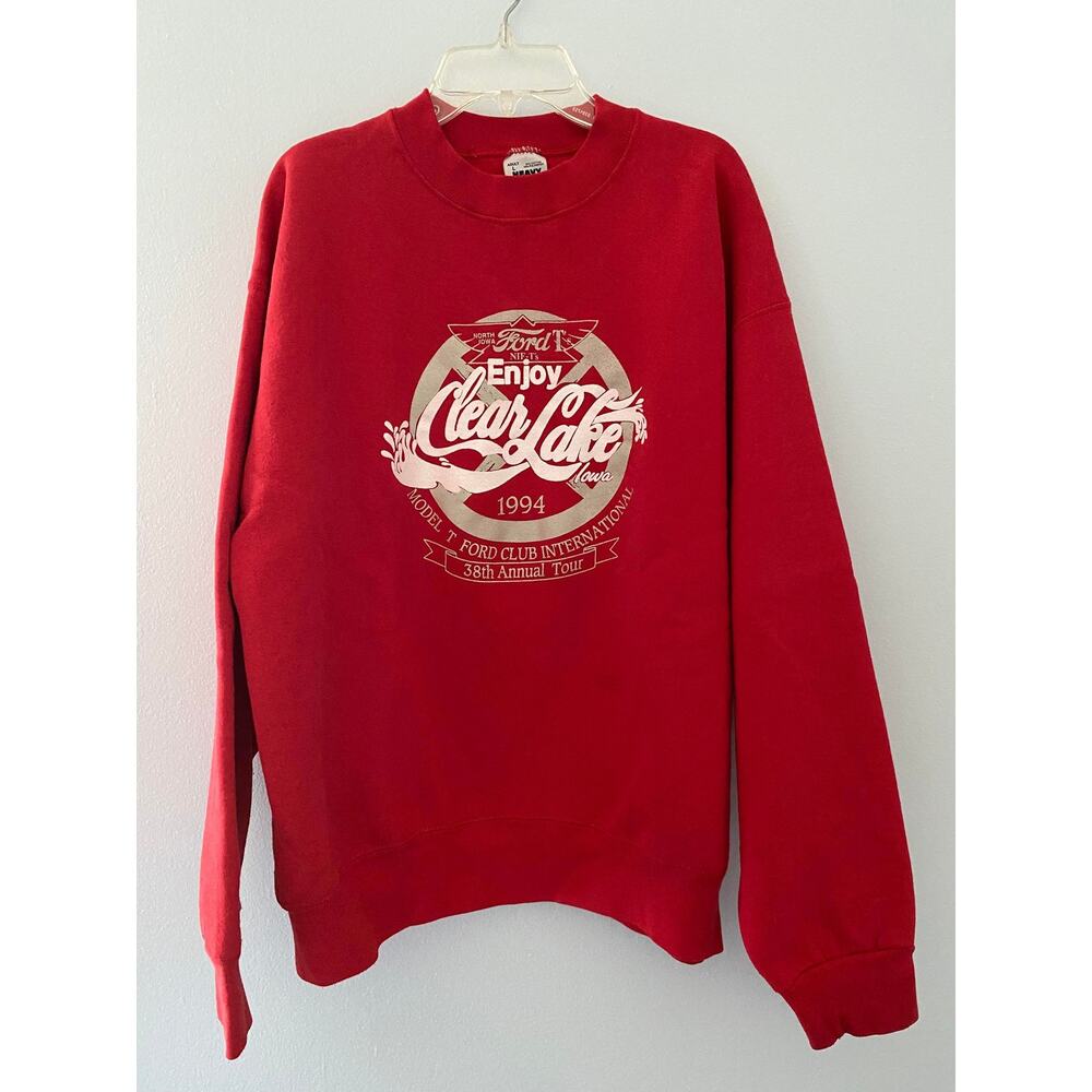Vintage FORD Model T Clear Lake 1994 Meet up Sweat Shirt Size Large Made in USA